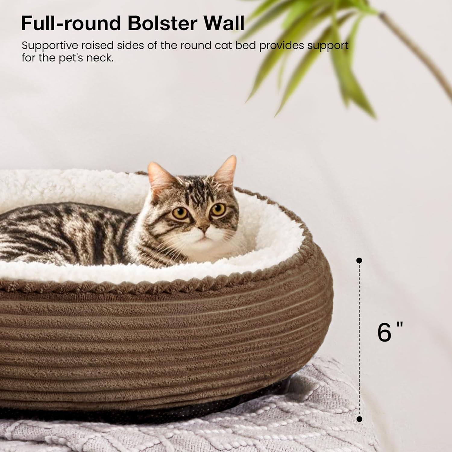 Love's cabin Round Donut Cat and Dog Cushion Bed, 20in Pet Bed for Cats or Small Dogs, Anti-Slip & Water-Resistant Bottom, Super Soft Durable Fabric Pet beds, Washable Luxury...