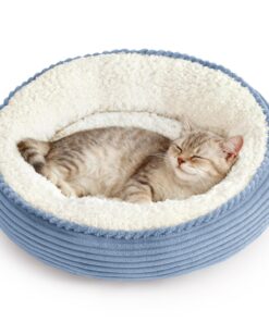 Love's cabin Round Donut Cat and Dog Cushion Bed, 20in Pet Bed for Cats or Small Dogs, Anti-Slip & Water-Resistant Bottom, Super Soft Durable Fabric Pet beds, Washable Luxury...