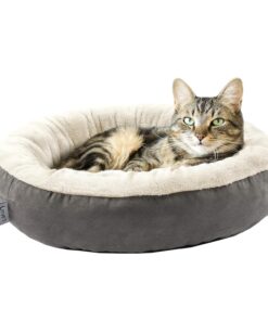Love's cabin Round Donut Cat and Dog Cushion Bed, 20in Pet Bed for Cats or Small Dogs, Anti-Slip & Water-Resistant Bottom, Super Soft Durable Fabric Pet beds, Washable Luxury...