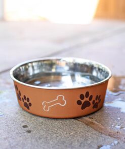 Loving Pets Bella Dog Bowls- Stainless Steel Dog & Cat Bowls - Spill Proof Dog Food Bowl, Cat Bowl, Puppy Essentials & Pet Supplies Great for Home & Travel (Medium 20-35 lbs,...