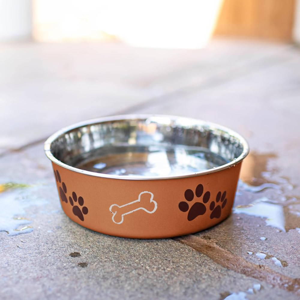 Loving Pets Bella Dog Bowls- Stainless Steel Dog & Cat Bowls - Spill Proof Dog Food Bowl, Cat Bowl, Puppy Essentials & Pet Supplies Great for Home & Travel (Medium 20-35 lbs,...
