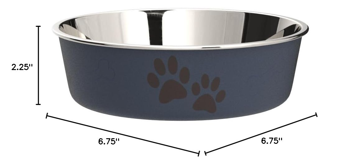Loving Pets Bella Dog Bowls- Stainless Steel Dog & Cat Bowls - Spill Proof Dog Food Bowl, Cat Bowl, Puppy Essentials & Pet Supplies Great for Home & Travel (Medium 20-35 lbs,...