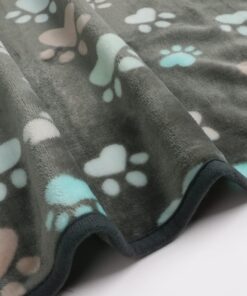 Luciphia 1 Pack 3 Blankets Fluffy Premium Fleece Pet Blanket Flannel Paw Printed Throw for Dog Cat(Small 23x16'', Grey/Brown/Blue)