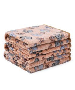 Luciphia 1 Pack 3 Blankets Fluffy Premium Fleece Pet Blanket Flannel Paw Printed Throw for Dog Cat(Small 23x16'', Grey/Brown/Blue)