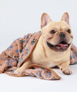 Luciphia 1 Pack 3 Blankets Super Soft Fluffy Premium Fleece Pet Blanket Flannel Throw for Dog Puppy Cat Paw Brown/Pink/White Small(23x16 inch)