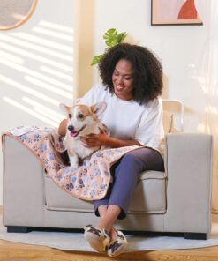 Luciphia 1 Pack 3 Blankets Super Soft Fluffy Premium Fleece Pet Blanket Flannel Throw for Dog Puppy Cat Paw Brown/Pink/White Small(23x16 inch)