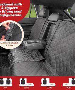 Lusso Gear Car Seat Cover & Protector for Dogs - Non-Slip Waterproof Seat Covers for Trucks & Cars - Universal Fit Dog Backseat Protector - Machine-Washable Pet Travel...
