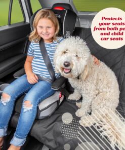 Lusso Gear Dog Car Seat Cover for Back Seat - Tan, Universal Fit - Waterproof & Non-Slip Oxford Fabric Cover - Protector for SUV & Truck - Pet Travel Accessory