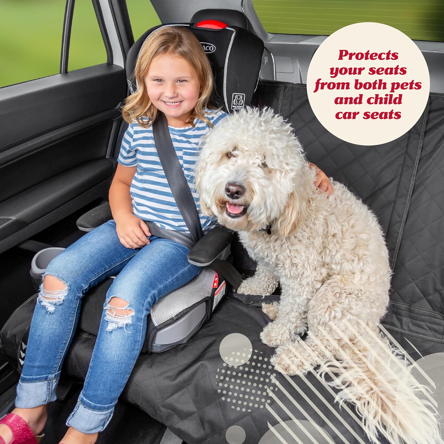Lusso Gear Dog Car Seat Cover - Waterproof Non-Slip Car Back Seat Protector - Rear Car Seat Cover for Dogs - Universal Fit for Sedans Trucks SUVs - Scratchproof Backseat Car...