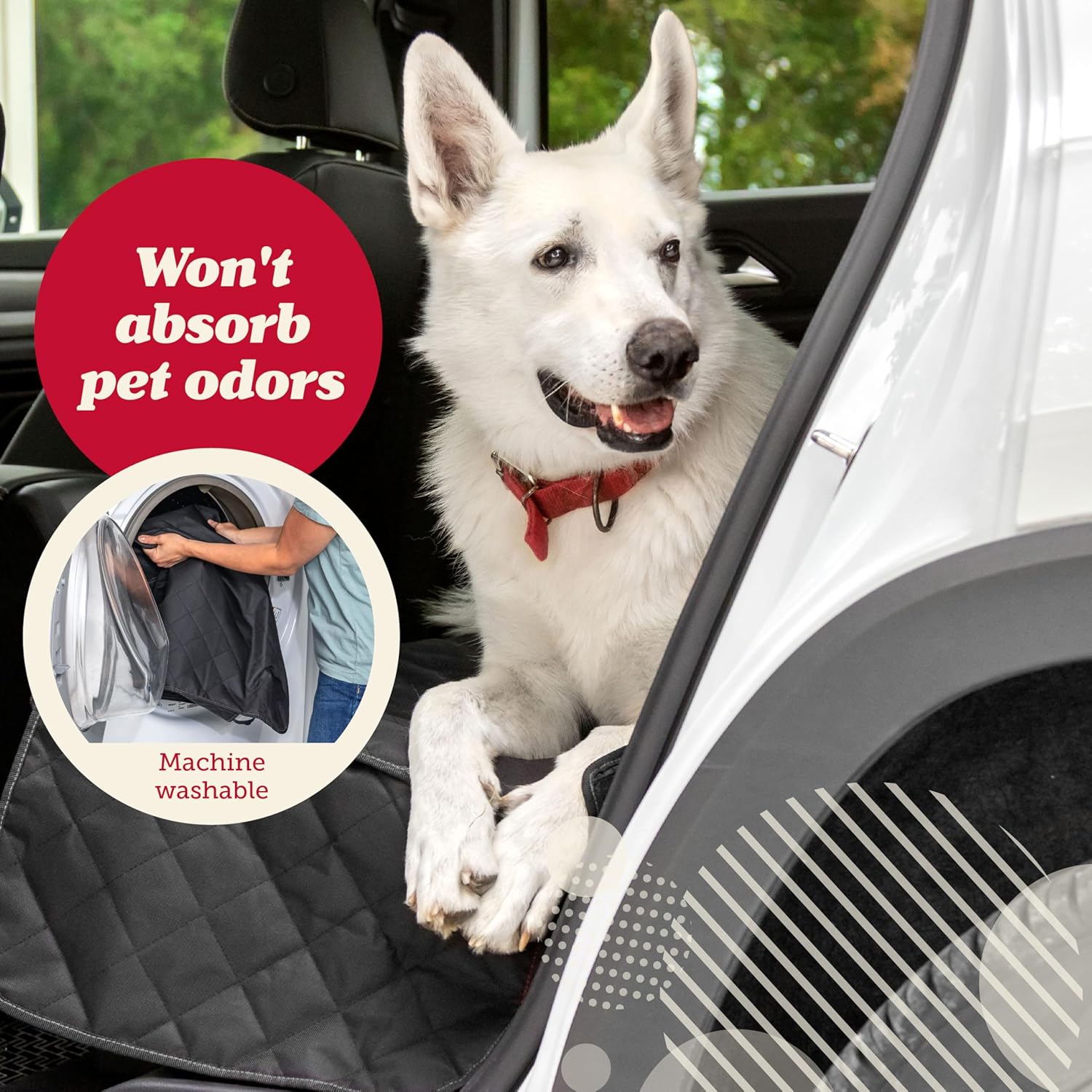 Lusso Gear Dog Car Seat Cover - Waterproof Non-Slip Car Back Seat Protector - Rear Car Seat Cover for Dogs - Universal Fit for Sedans Trucks SUVs - Scratchproof Backseat Car...