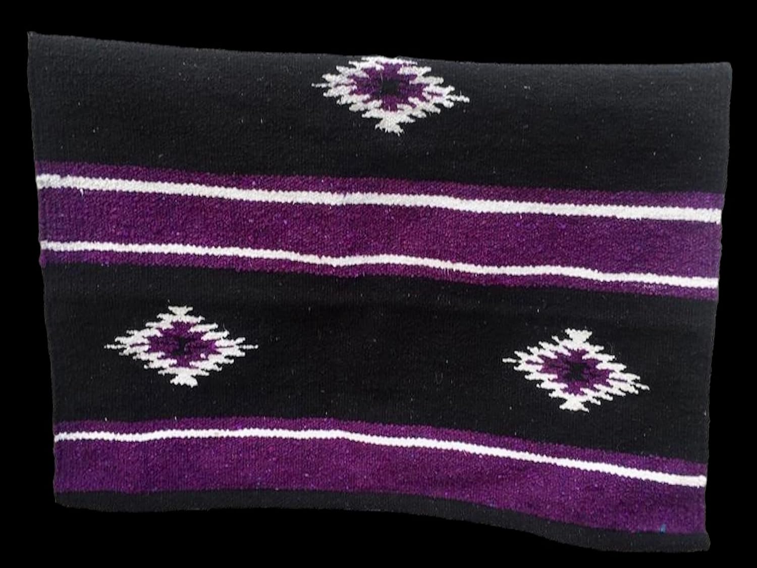 Majestic Ally 36"x 34" Navajo Design Acrylic Saddle Blanket -2.4 lbs (Purple and Black)