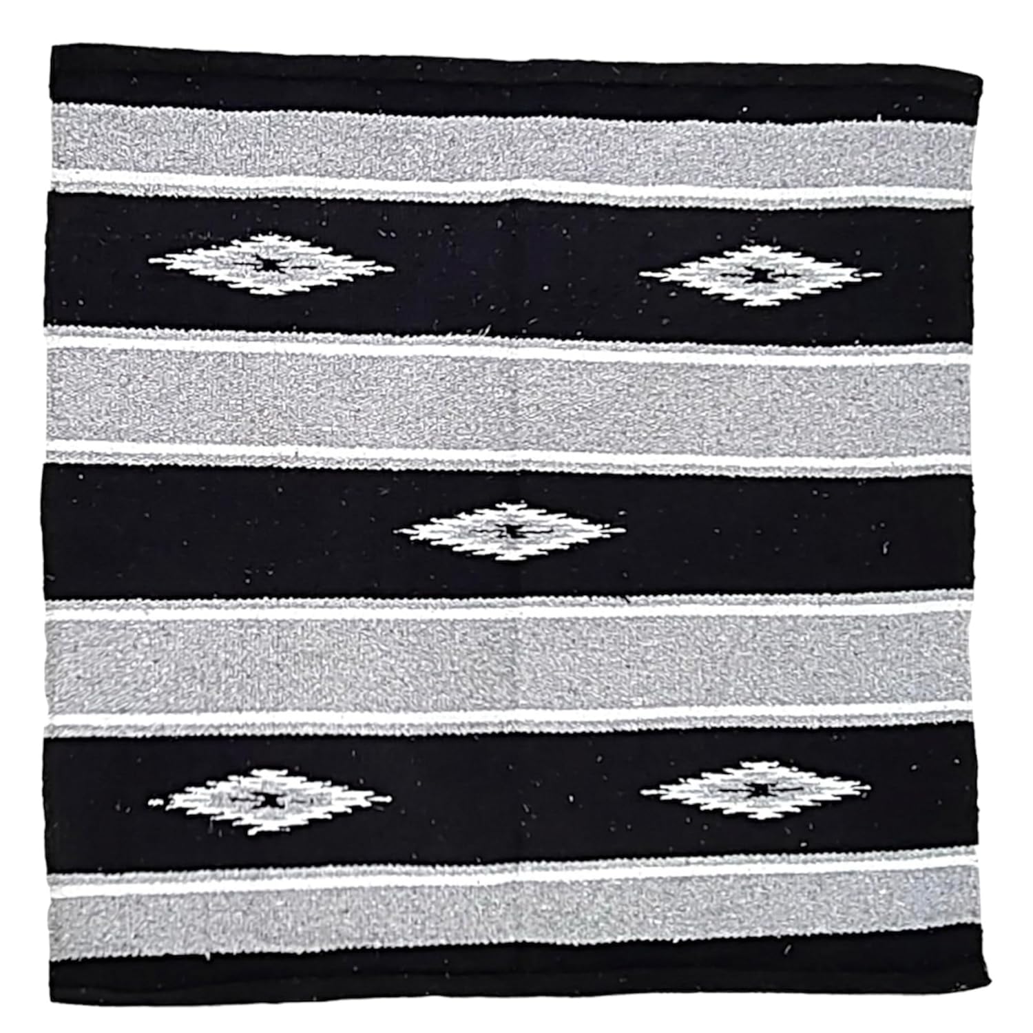 Majestic Ally 36"x34" Navajo Design Acrylic Saddle Blanket for Horses - 2.4 lbs - Gray and Black