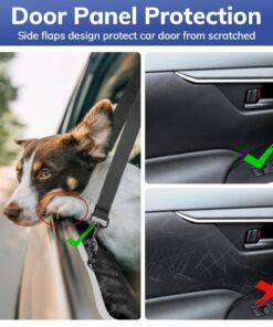 Mancro Back Seat Pet Cover for Dogs, Dog Hammock for Truck with Zipper Side Flap, Waterproof Covers for Full Size Crew Cab Trucks with Fold Up Seats, Fit for Ford F150, Dark...