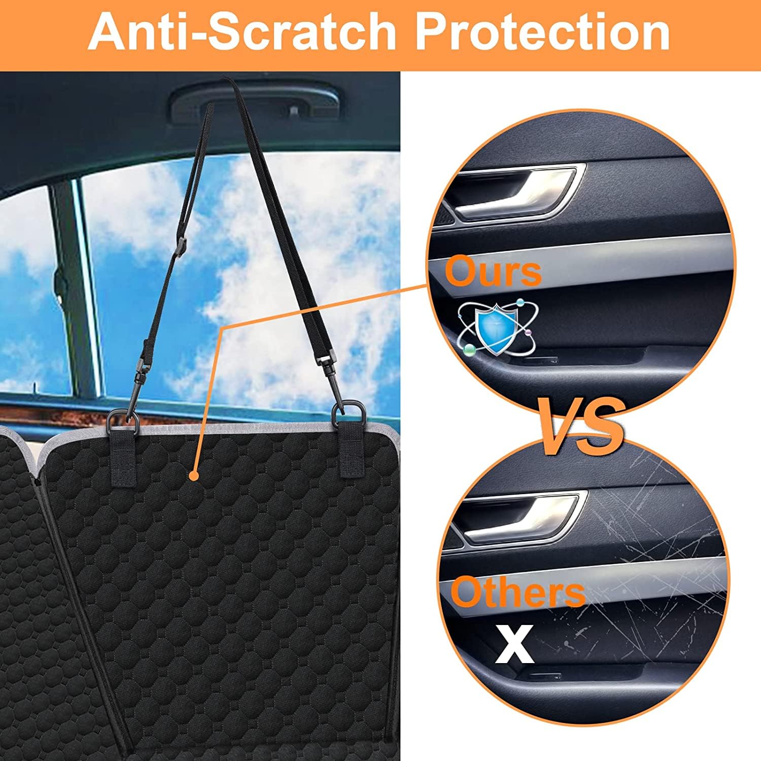 Mancro Dog Car Seat Cover, 2026 Upgraded 600D Heavy Duty Waterproof & Scratch-Resistant Dog Hammock for Car, Back Seat Pet Cover for Dogs with Sedan, Trucks and SUVs, Standard,...