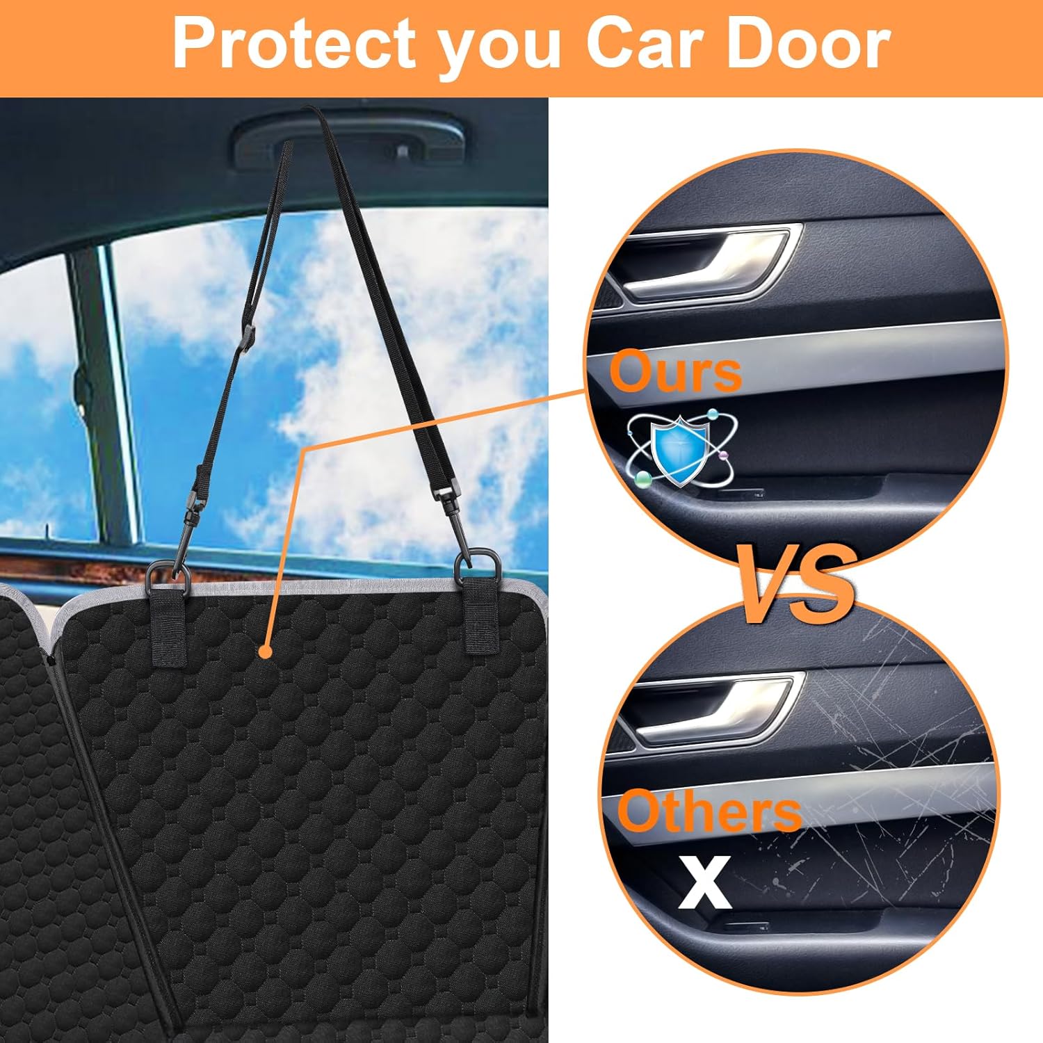 Mancro Dog Car Seat Cover for Back Seat, 2026 Upgraded 600D Heavy Duty Waterproof & Scratch-Resistant Dog Hammock for Car, Back Seat Pet Cover for Dogs with Sedan, Trucks and...