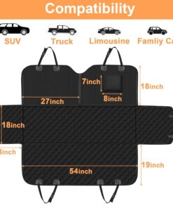Mancro Dog Hammock for Car, 2026 Upgraded 600D Heavy Duty Waterproof & Scratch-Resistant Dog Car Seat Cover, Back Seat Pet Cover for Dogs with Sedan, Trucks and SUVs, Standard,...