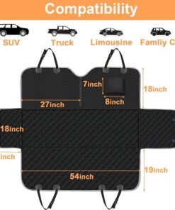 Mancro Dog Hammock for Car, 2026 Upgraded 600D Heavy Duty Waterproof & Scratch-Resistant Dog Car Seat Cover, Back Seat Pet Cover for Dogs with Sedan, Trucks and SUVs, Standard,...