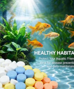MAQIHAN 150 Tablets Aquarium Salt - Aquarium Salt Freshwater for Freshwater Tank Koi Pond Salt for Koi Fish, Goldfish, Guppies, Mollies, Scats, Monos