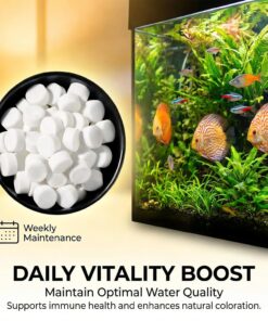 MAQIHAN 150 Tablets Aquarium Salt - Aquarium Salt Freshwater for Freshwater Tank Koi Pond Salt for Koi Fish, Goldfish, Guppies, Mollies, Scats, Monos