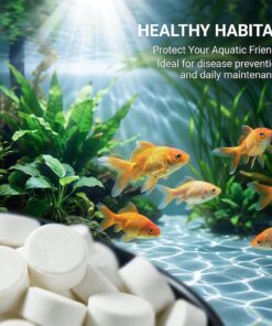 MAQIHAN 150 Tablets Aquarium Salt - Aquarium Salt Freshwater for Freshwater Tank Koi Pond Salt for Koi Fish, Goldfish, Guppies, Mollies, Scats, Monos
