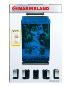 Marineland Portrait Glass LED Aquarium Kit, 5 Gallons, Hidden Filtration,Black
