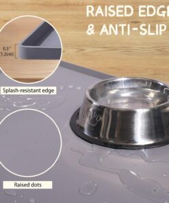 MateeyLife Silicone Cat & Dog Food Mat for Floors Waterproof, Anti-Slip Dog Bowl Mats for Food and Water, Pet Feeding Mats with Lip to Prevent Spills, Pet Placemat for Messy...
