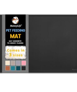 MateeyLife Silicone Cat & Dog Food Mat for Floors Waterproof, Anti-Slip Dog Bowl Mats for Food and Water, Pet Feeding Mats with Lip to Prevent Spills, Pet Placemat for Messy...