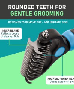 Maxpower Planet Original Pet Grooming Rake - Double-Sided Deshedding Dematting Tool, Undercoat Rake for Dogs & Cats, Extra-Wide Dog Grooming Brush & Deshedder Comb for Long...