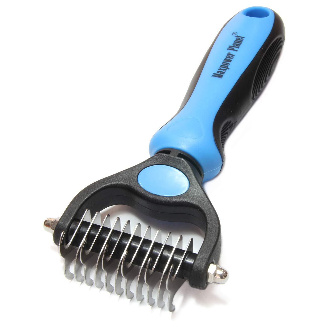 Maxpower Planet Original Pet Grooming Rake - Double-Sided Deshedding Dematting Tool, Undercoat Rake for Dogs & Cats, Extra-Wide Dog Grooming Brush & Deshedder Comb for Long...