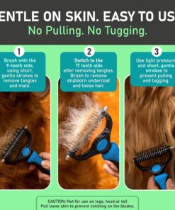 Maxpower Planet Original Pet Grooming Rake - Double-Sided Deshedding Dematting Tool, Undercoat Rake for Dogs & Cats, Extra-Wide Dog Grooming Brush & Deshedder Comb for Long...