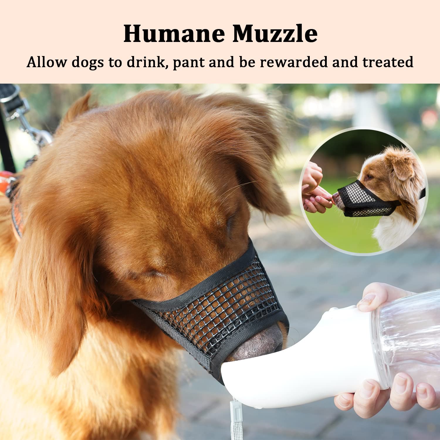 Mayerzon Dog Muzzle, Soft Mesh Muzzles for Small Medium Large Dogs Chihuahua Poodle Husky Labrador Retriever, Breathable Dog Mouth Guard for Biting Chewing Grooming, Allow...