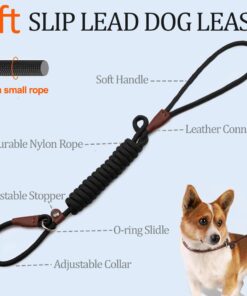 MayPaw Slip Lead Control Leash for Dogs No Pull, 13+ Colors Classic Dog Lead 7 FT Pet Slip Leash, 1/4” Rope Leashes for Small Medium Animals (7ft*1/4