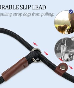 MayPaw Slip Lead Control Leash for Dogs No Pull, 13+ Colors Classic Dog Lead 7 FT Pet Slip Leash, 1/4” Rope Leashes for Small Medium Animals (7ft*1/4