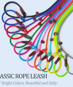 MayPaw Slip Lead Control Leash for Dogs No Pull, 13+ Colors Classic Dog Lead 7 FT Pet Slip Leash, 1/4” Rope Leashes for Small Medium Animals (7ft*1/4