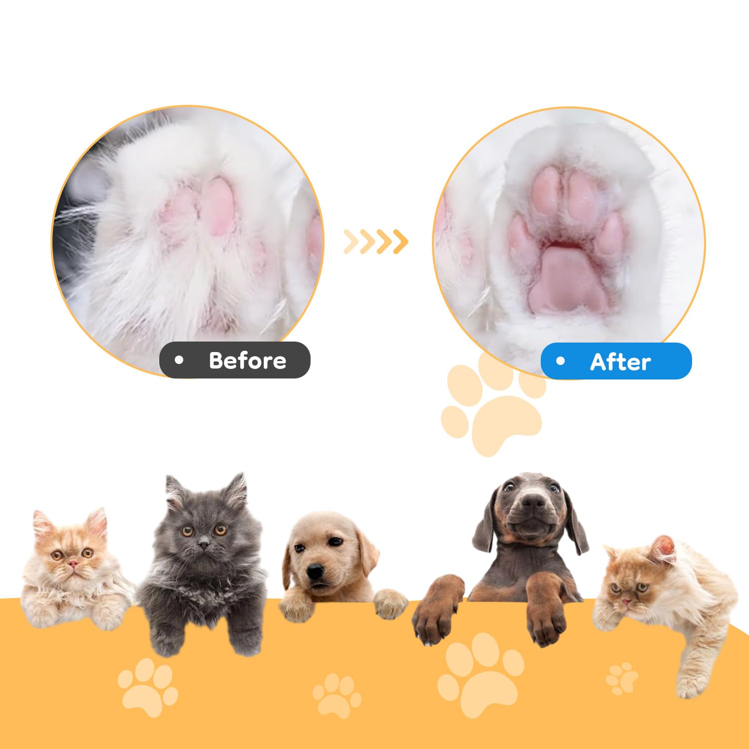 Mcbazel Pet Micro Precision Trimmer, Multifunctional Pet Hair Trimmer Waterproof Rechargeable Shaver with LED Light for Paws Eyes Ears Face Buttocks for Small Dogs and Cats,50dB...