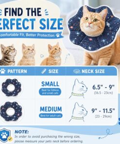 Mechpia Cat Cone Collar Soft, Cat Recovery Collar to Stop Licking, Protective Cat Neck Cone After Surgery for Small Medium Cats Kittens Puppies