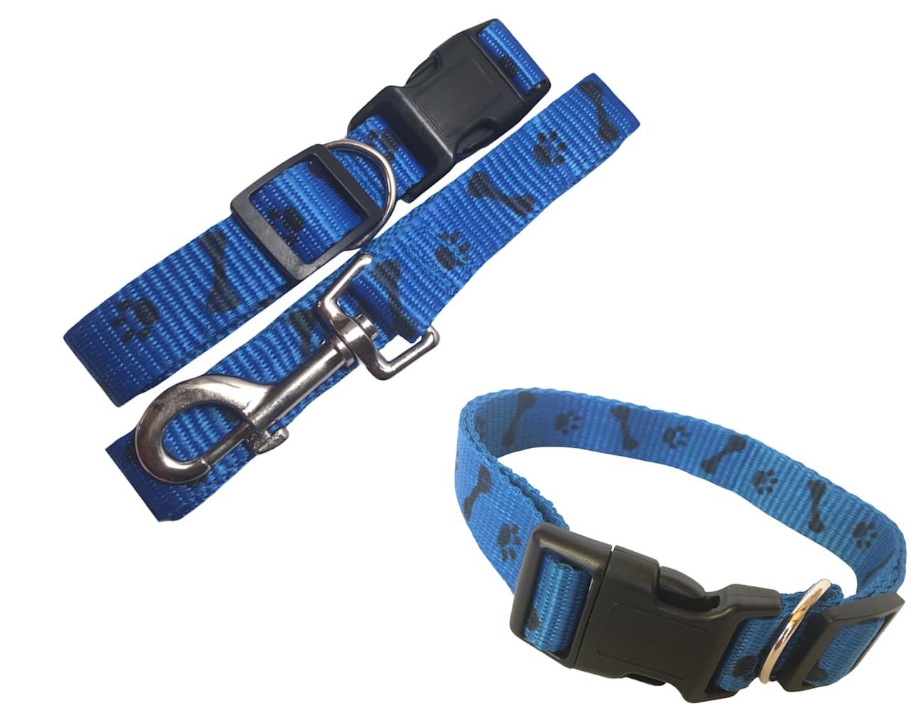 MED-LG Dog Essential Starter Set| Collar, Leash, Blanket, Ball, 2 Bowls, Training Pads, Poop Bags, Bandana Perfect for New Dog Owners, Adoption, Travel, Training