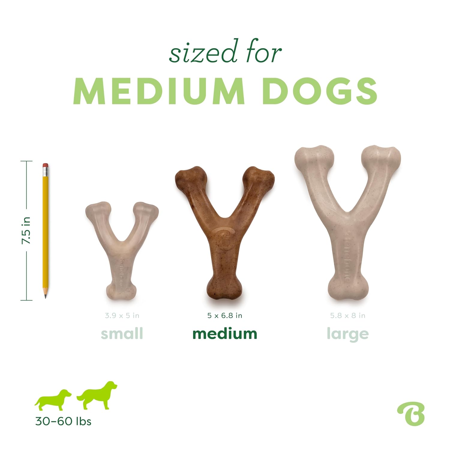 Medium 3-Pack, Benebone Wishbone Durable Dog Chew Toy for Aggressive Chewers, Real Bacon, Chicken, Peanut Butter, Made in USA, Variety Pack