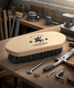 Medium Livestock Brush for Goat, Cattle, Cow - Horse Brushes for Grooming - Premium Horse Brush for Show, Goat Supplies