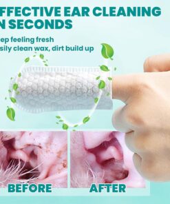 MEDUWEDU Ear Cleaner Finger Wipes 60 Counts, Dog Ear Cleaner, Grooming Kit Care for Dogs and Cats, Soft & Easy Otic Cleaning Pads, Remove Wax, Dirt & Stop Smelly, Itchy,...