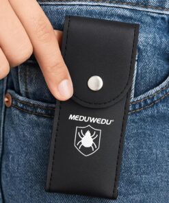 MEDUWEDU Tick Removal Tool Kit for Dogs, Cats & Humans – Stainless Steel Tick Tweezer, Fork & Dual-Head Clamp with Leather Pouch, Safe & Easy Tick Remover for Pets, Ideal for...
