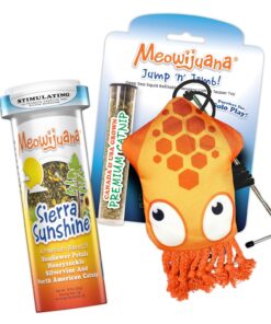Meowijuana Dragonfly Jump 'n' Jamb Door Hanging Cat Toy and Purrple Passion Catnip Blend | Refillable Interactive Catnip Toy | Catnip Grown in North America