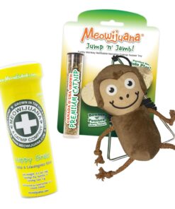 Meowijuana Dragonfly Jump 'n' Jamb Door Hanging Cat Toy and Purrple Passion Catnip Blend | Refillable Interactive Catnip Toy | Catnip Grown in North America