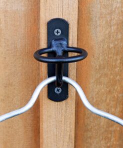 Metal Bucket Hangers for Horse Stalls - Wall Mount Bucket Holder for Grain Feed - Black
