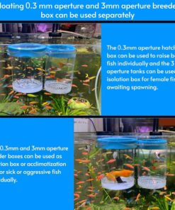 middlefloatingbreederbox Breeder Box for Fish Tank Isolation Aquarium Separator Hatchery Incubator for Guppy Baby Betta Saltwater Clownfish Coral Aggressive or Injured Fish...