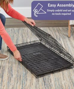 MidWest Homes for Pets 30-Inch iCrate for Medium Breeds, 21-40 lbs, Single Door Folding Dog Crate with Divider Panel, Leak-Proof Tray & Secure Latch, Portable, Durable & Easy to...