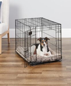 MidWest Homes for Pets 30-Inch iCrate for Medium Breeds, 21-40 lbs, Single Door Folding Dog Crate with Divider Panel, Leak-Proof Tray & Secure Latch, Portable, Durable & Easy to...