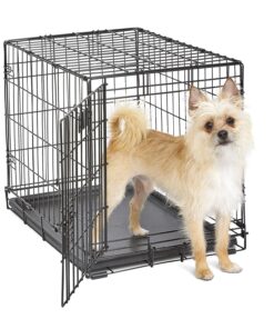 MidWest Homes for Pets 30-Inch iCrate for Medium Breeds, 21-40 lbs, Single Door Folding Dog Crate with Divider Panel, Leak-Proof Tray & Secure Latch, Portable, Durable & Easy to...