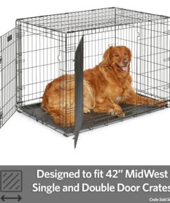 MidWest Homes for Pets 42-Inch Replacement Pan, Measures 41.3 x 27.75 x 1 Inches, Universal Leak-Proof Tray for Dog Crates & Multi-Purpose Use, Fits Most Standard 42