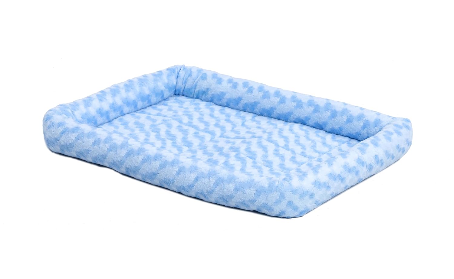 MidWest Homes for Pets QuietTime Fashion XXS Dog Bed - Blue Faux Fur Bolster, Ultra-Soft and Machine Washable, Fits 18-Inch Crates and Carriers, for Small Dogs and Cats